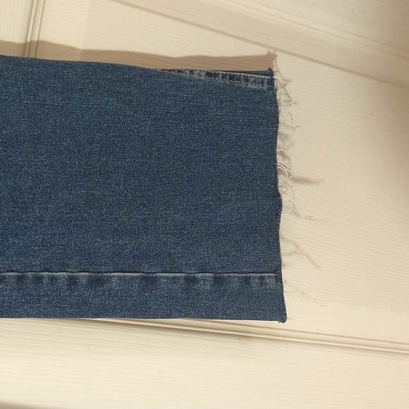 Free People low rise raw hem boot cut flare cropped denim blue jeans pants - Picture 5 of 7